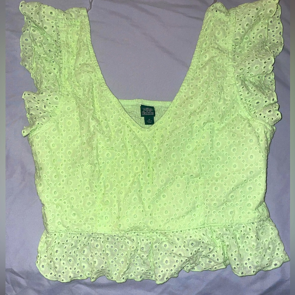 Lime green crop top